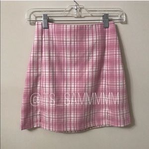 pink plaid cara skirt